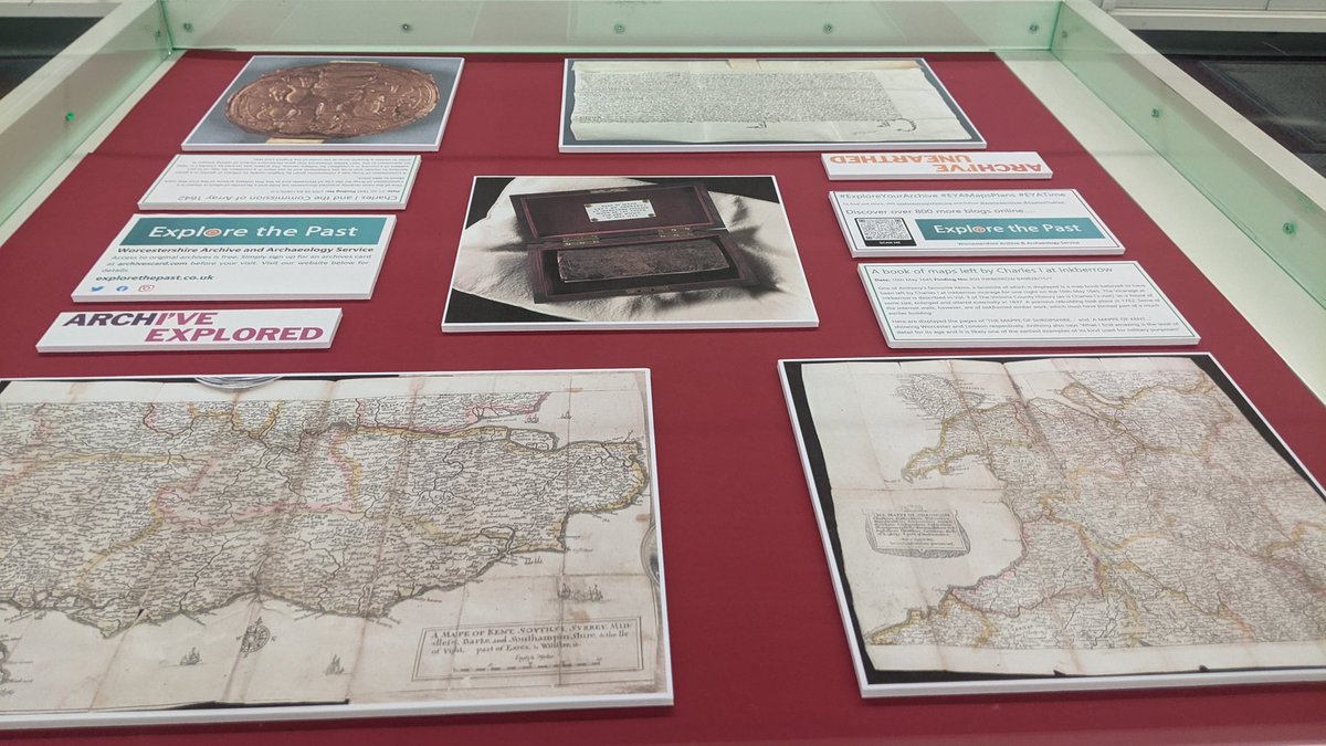 ExploreThePast's tweet photo. Come and see our new exhibition on Level 2 & from today near the @TheHiveWorcs Cafe celebrating @explorearchives week which runs 28th Nov - 6th Dec. It features #EYAMapsPlans #EYANews #EYALanguages #EYAThrowback & even #Christmas! #ExploreYourArchive https://t.co/6htyZpBGwz