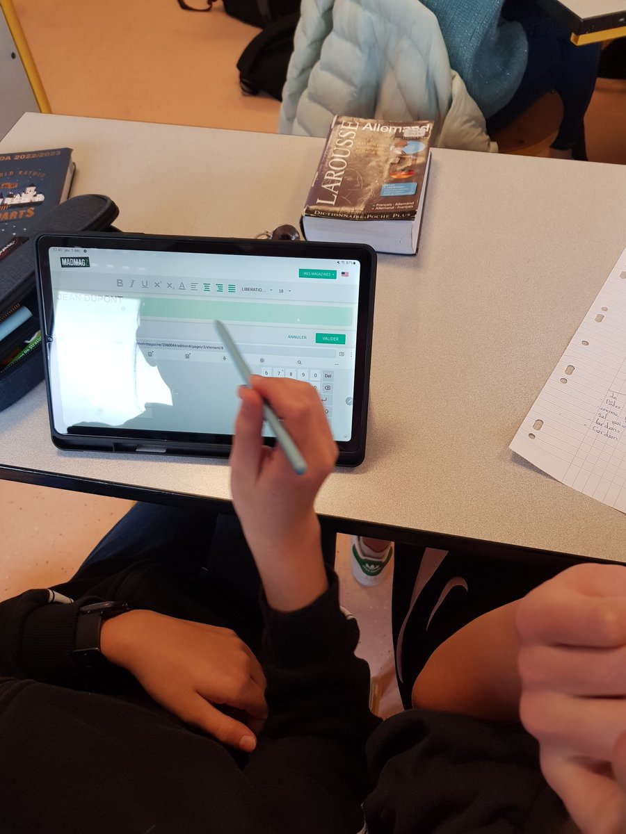 Les élèves de 5e bilangues sont en pleine création journalistique à l'aide de <a href="/MadmagzEdu/">Madmagz Education</a> grâce aux tablettes! Création d'un journal en allemand sur les thèmes de la santé et du sport!
<a href="/acnancymetz/">Académie de Nancy-Metz</a> <a href="/dane_nancy_metz/">DRANE Nancy-Metz</a> 
#PLANETE_FEDER