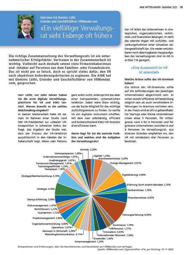 vrmandat's tweet image. Wir gratulieren zu 2'000 Mitgliedern Aargauische Industrie- und Handelskammer! Danke, dass ihr euch auch ums Thema optimaler Verwaltungsrat im KMU kümmert!

⚖️

Ganze Mitteilung der AIHK; issuu.com/aihkch/docs/ai…

#Verwaltungsrat #Verwaltungsrätin #NeuerVR #VRMandat #AIHK #Aargau