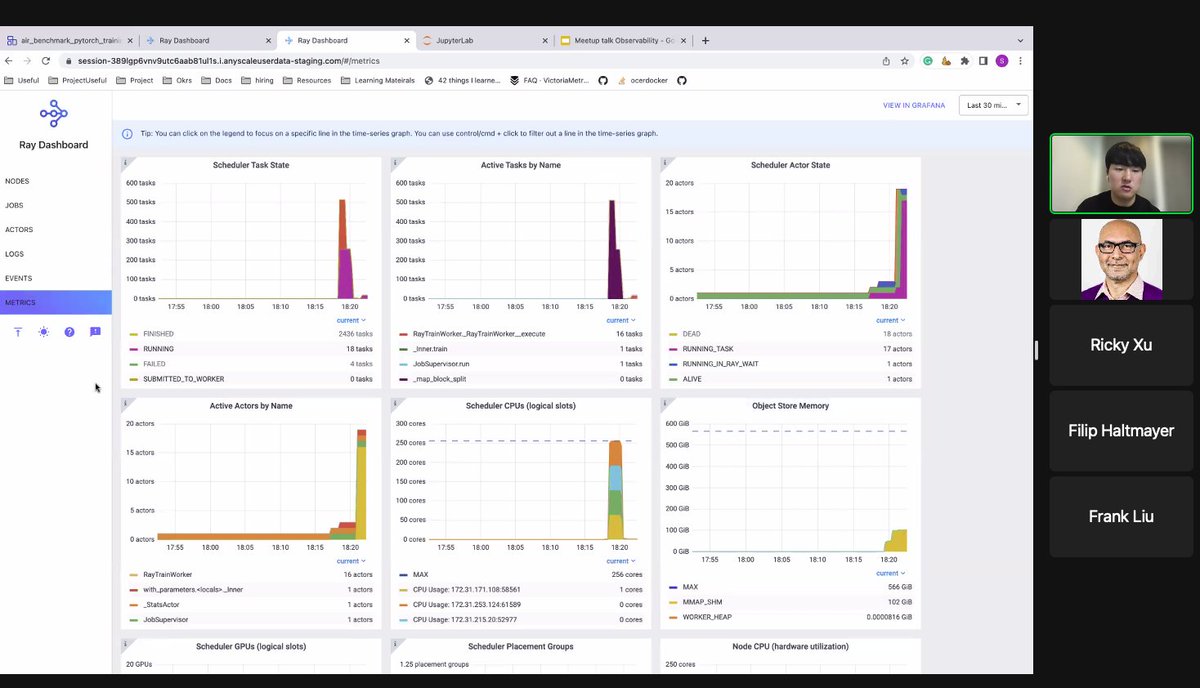 2twitme's tweet photo. Thanks to @raydistributed team for their stellar talk yesterday at the @raydistributed meetup. Checkout the new lenses into the @raydistributed dashboard for metrics and observability #rayrocks https://t.co/aZeu86IJFb