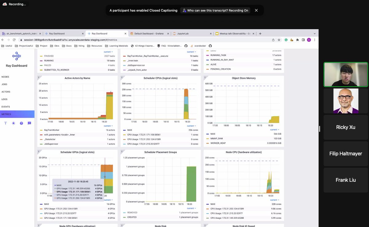 2twitme's tweet photo. Thanks to @raydistributed team for their stellar talk yesterday at the @raydistributed meetup. Checkout the new lenses into the @raydistributed dashboard for metrics and observability #rayrocks https://t.co/aZeu86IJFb