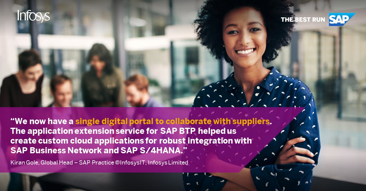 Infosys has been guided clients through their digital transformations for decades, but it was time that they adopted those principles and expertise in their own organization. Infosys selected SAP Business Network to set up a comprehensive supplier collaboration network.