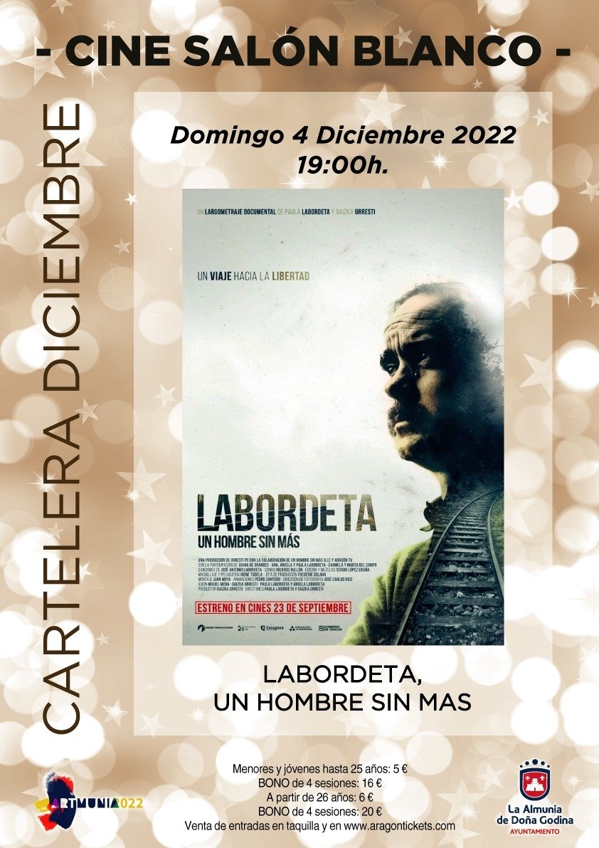 .El domingo se proyecta en #LaAlmunia la película  "Labordeta, un hombre sin más" en la semana que conocemos su nominación como mejor documental #Goya2023 Ojalá le dé suerte <a href="/FundacLabordeta/">J. A. Labordeta</a> <a href="/laura_ezquerra/">Laura Ezquerra</a> <a href="/Majudi46/">Julia 🌹🌹</a> <a href="/victorjuan/">Víctor Juan</a> <a href="/elpurico/">José Miguel Diez</a> <a href="/angelalabordeta/">Angelalabordeta 💜🦁🍁</a> <a href="/PemanMartinez/">José María Pemán Martínez</a> <a href="/fesciLA/">Festival de Cine de La Almunia</a>