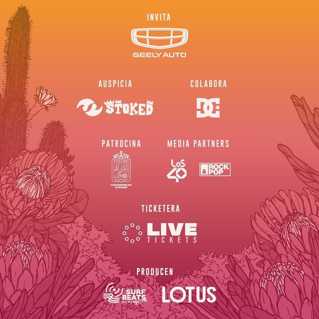 ¡Vamos a #Surfestival! ¡LES PRESENTAMOS EL LINE UP 2023!💥 🙌 💛

Música, arte, surf, sustentabilidad y accesibilidad, en la mística playa de condominio Pancora.

🎟 ¡Entradas limitadas! Asegura la tuya en sites.livetickets.cl/surfestival/.