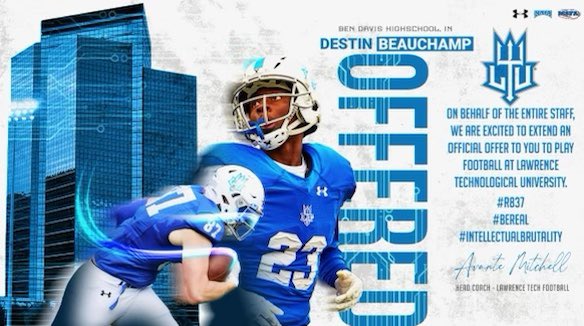 d33stin's tweet photo. After an amazing conversation with @T_Wilson11 &amp; @jax_gasaway I am blessed to say I have received my 5th offer from Lawrence Technological University! #AGTG https://t.co/3J228krYED