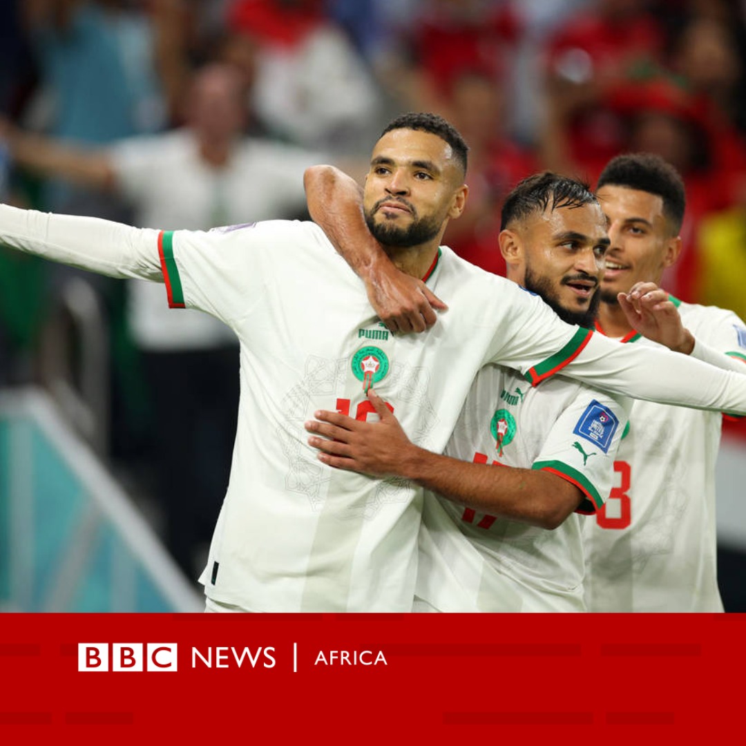 BBCAfrica's tweet photo. 🇲🇦 For only the second time in their history, Morocco have made it through to the knockout stage of the #FifaWorldCup 🇲🇦

Not only that, but @EnMaroc top Group F with 7 points!!!

Congratulations Atlas Lions 🇲🇦🇲🇦🇲🇦

#FifaWorldCup2022
📸: Getty https://t.co/R1faNOHlyH