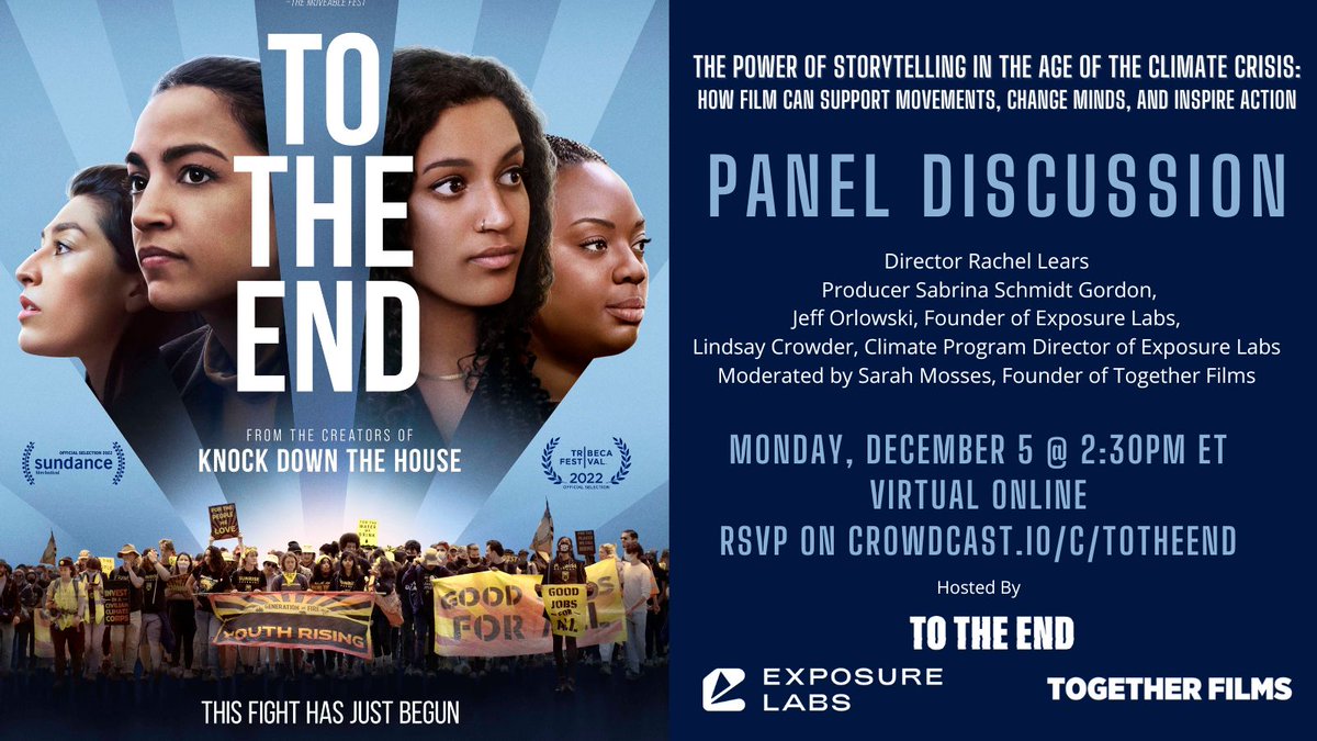 Register now to attend @totheendfilm's panel Monday, including our Director and Climate Program Director, here: crowdcast.io/c/totheend and check out their page for more info on the story!