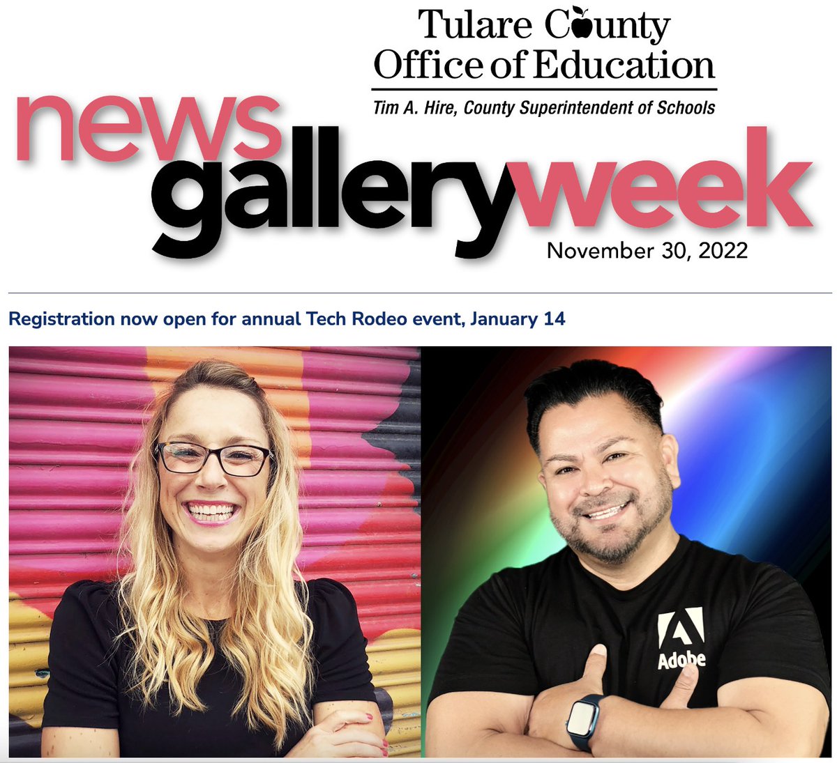 kat_goyette's tweet photo. Check out this week's TCOE news gallery for more information about upcoming #TechRodeo, featuring
@TheTechProfe
@LindseyBlassEdu https://t.co/Mc2XqY0AFY Registration is open for this epic event! #edtech #cvtechtalk #caedchat #tosachat #teachersoftwitter https://t.co/bhW0Q1VQhi