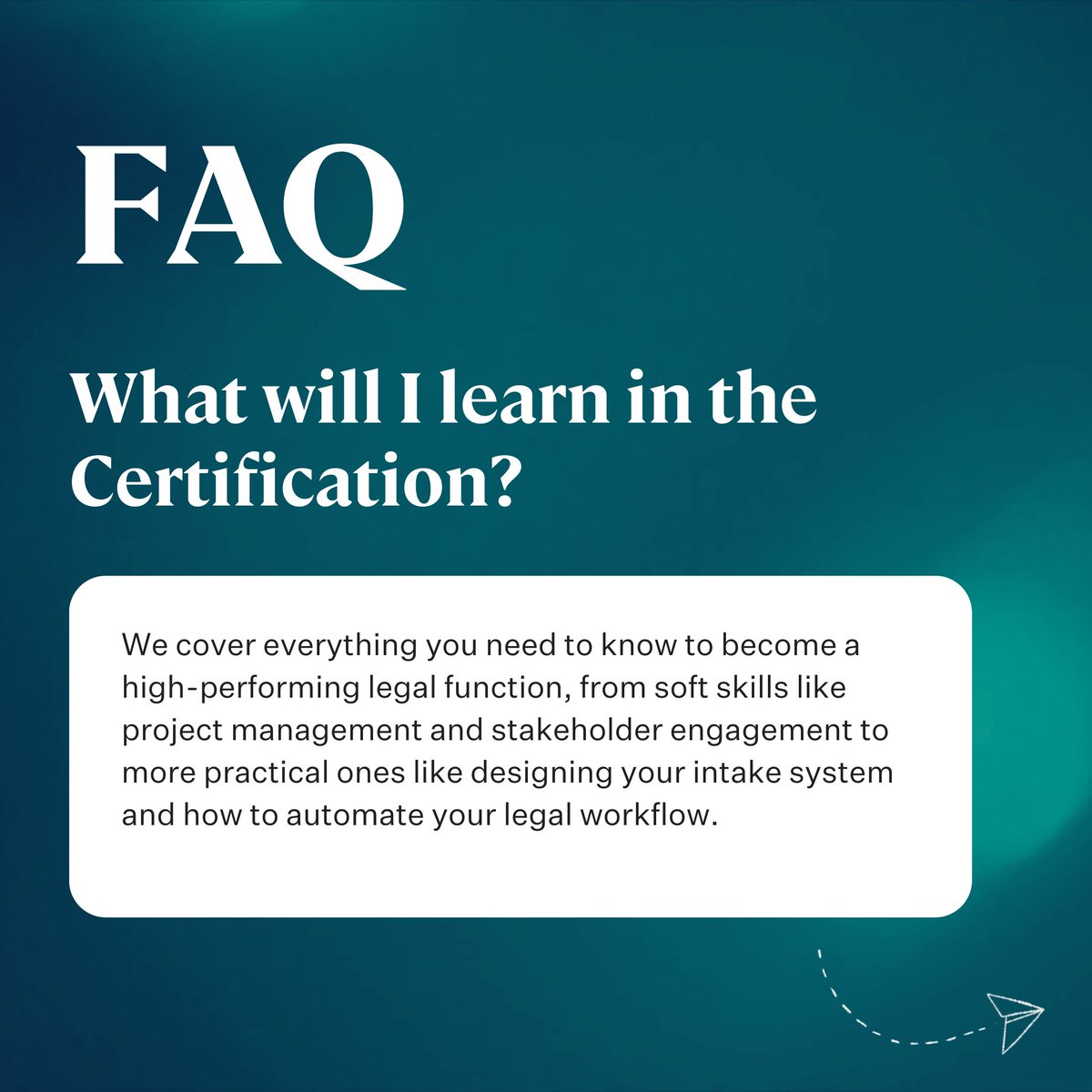 Law_Vu's tweet photo. 💭 You have questions, we have answers!

Check out our #FAQ about becoming #ConnectedLegalCertified.

 https://t.co/RdP4a0NEKh

🙋 Have a question we didn't answer? Drop a comment and we'll get back to you!

#legalops #inhousecounsel #legaleducation #careergrowth https://t.co/ldi44KuvvL