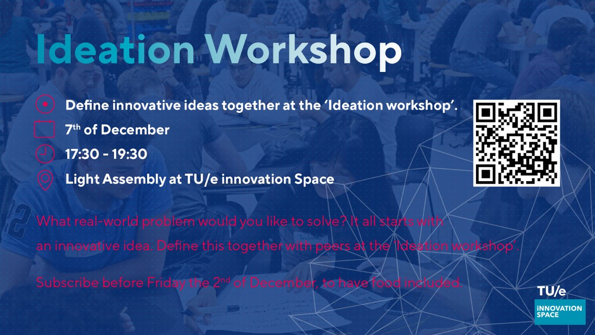 What better place to come up with innovative ideas, than at ‘innovation Space’? 💡

On the 7th of December from 17.30 to 19.30 the Ideation Workshop takes place in innovation Space.

So make sure you sign up and start solving real-world problems! 🌍

#innovationspace #ideation