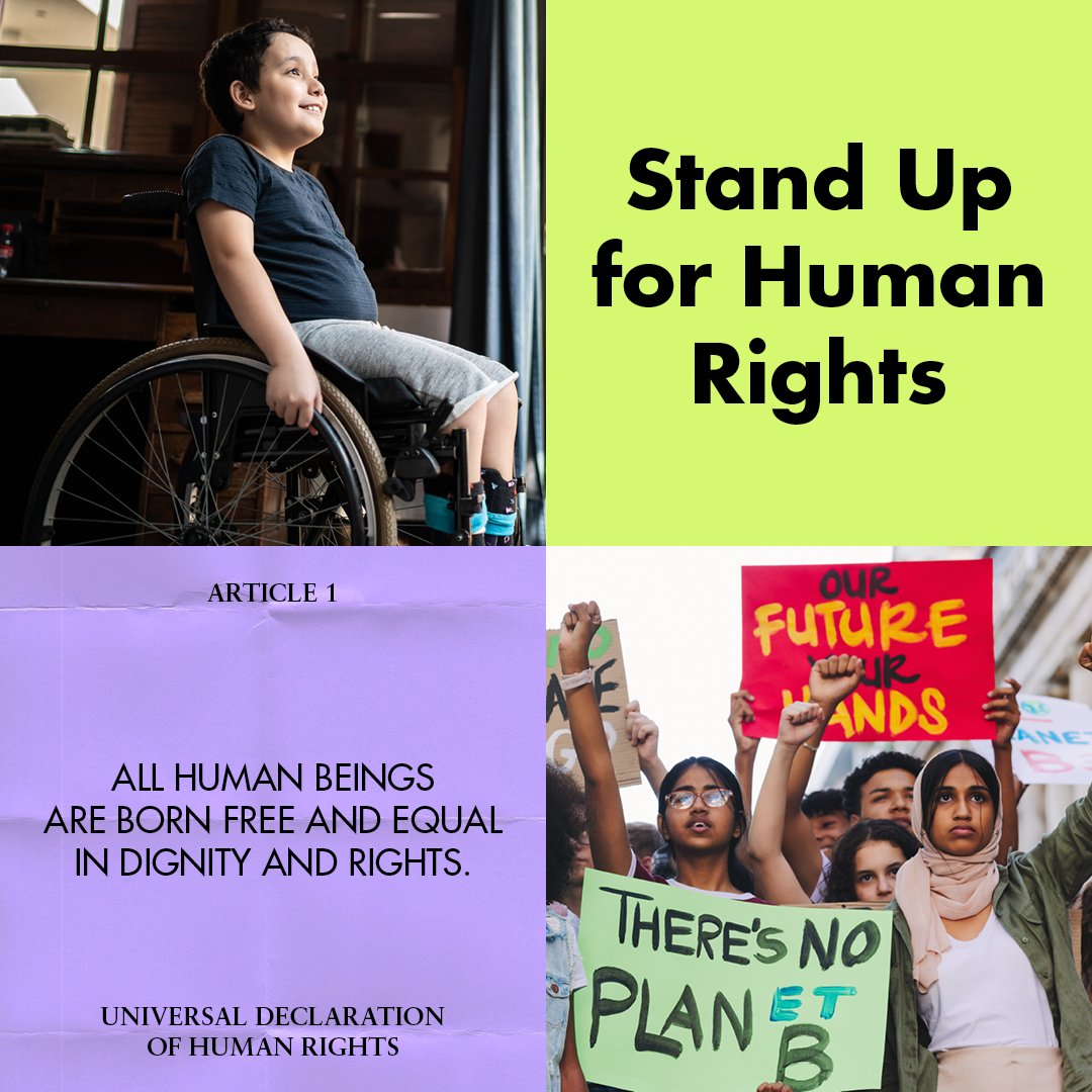 Stand up for Human Rights. Article 1: All human beings are born free and equal in dignity and rights. 