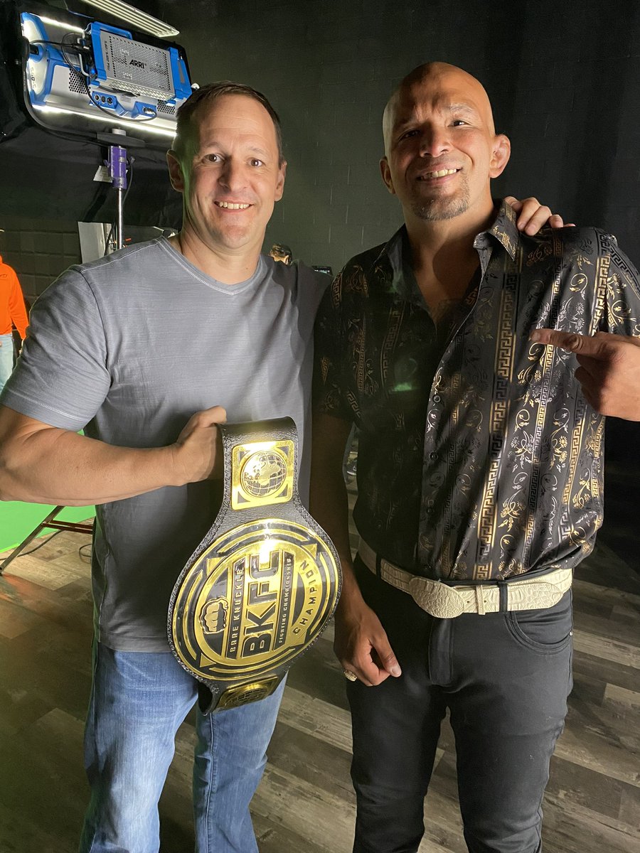 NextLevelFan's tweet photo. The CHAMP is here!  Actually both champs…  Had a great time at this 3D scanning event with the Bareknuckle Fighting Championship crew and @myclone3D. #3D #3Dscanning #nextlevel #champ #bkfc https://t.co/yLatQSNWaD