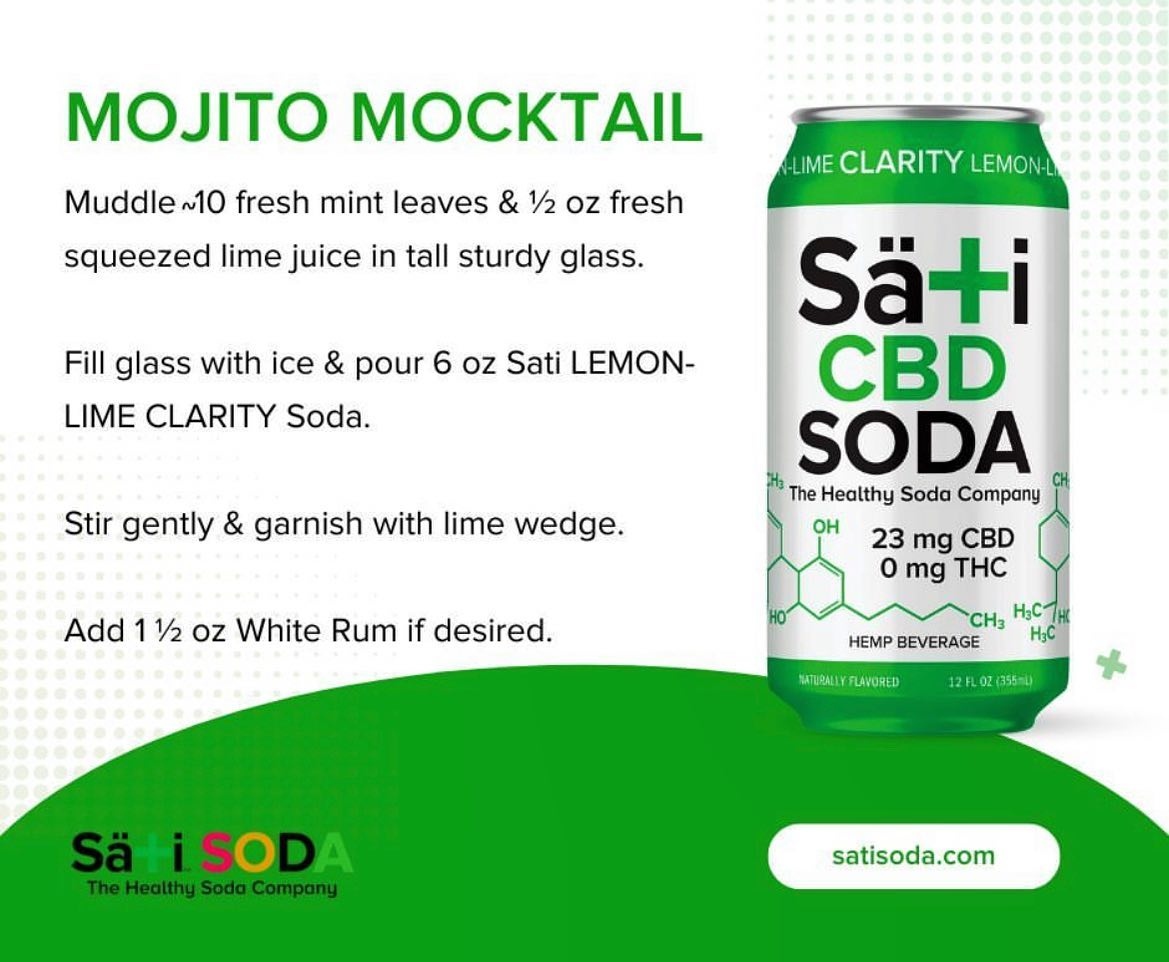 Get some enlighten-mint with a Säti Clarity Mojito 🌱 
Grab your #SatiSoda in the Shop today!

📷 <a href="/sati/">Sati Hillyer</a>.soda #CrystalCityWine #CBD #nonalcoholic #mint #mocktail #mojito #ShopSmall