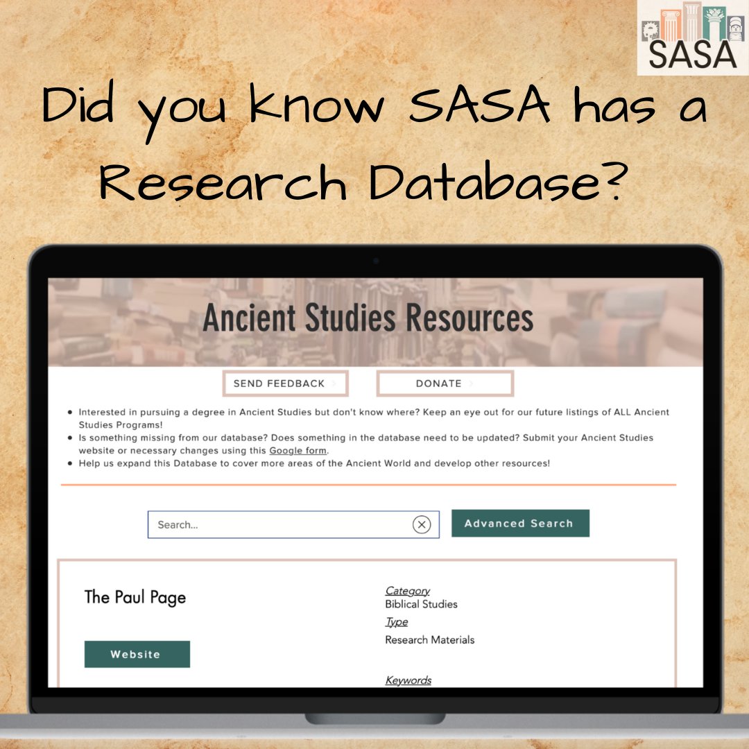 AncientSave's tweet photo. 📜This open-access database has links to helpful, reliable, &amp; FREE websites, covering everything from ancient sources, to academic research material, to online museum tours  &amp; language classes! 

➡️ https://t.co/Ez7DRXG4fb  

#SASA #AncientHistory #Academia #UniversityStudies https://t.co/Je84FS5T5J