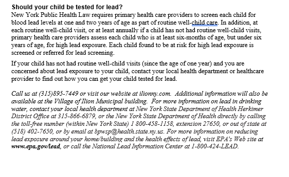 Drinking Water Notice