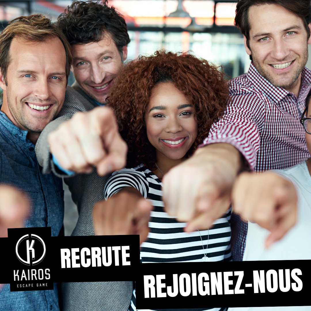 L'équipe de Kairos Escape Game s'agrandit 😀... [WE WANT YOU] ❤️ !
📩 contact@kairos-escape.com 
💻 kairos-escapegame.com 
#thegame #thegame_paris #escape #escapegame #sortiraparis #escapegameparis #escapegameemploi #equipedereve #gamemaster #recrutement #job #emploi