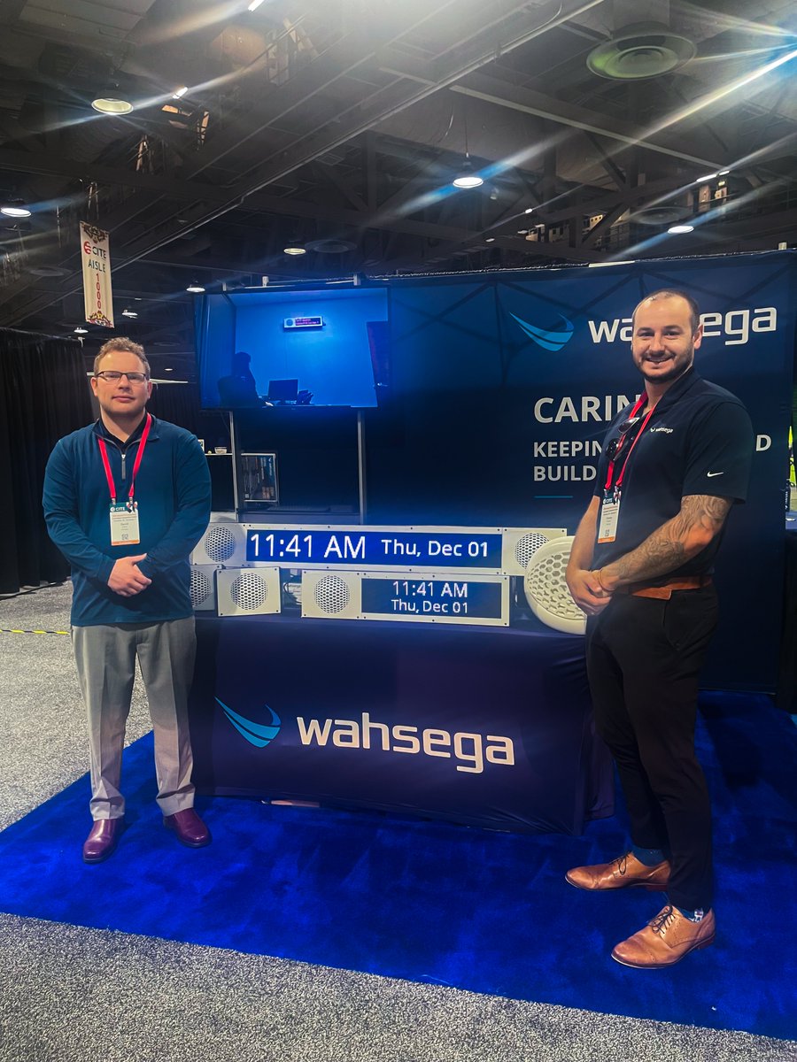 WahsegaLabs's tweet photo. If fixing your old and broken analog PA system is on your list, talk to Tommy Rockett and David Shaw at the Wahsega booth #1240 at @CITE_EDU 2022 at the Long Beach Convention Center today. #SafetyIoT #SchoolPASystem #schoolsafety #SchoolIntercom https://t.co/5Pat8LIBj6