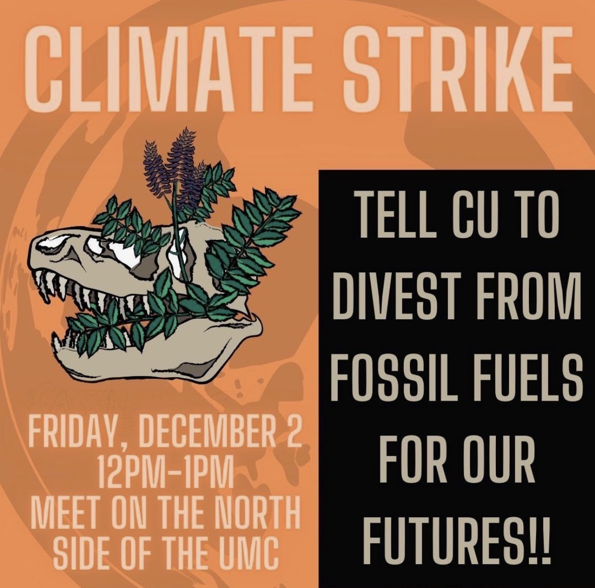 ucwcolorado's tweet photo. UCWC supports Fossil Free CU and asks that you join a strike tomorrow Dec. 2. Free food and free DIVEST beanies to make our voices heard! Meet on the north side of the UMC Courtyard @ CU Boulder @ noon. Sign the petition: https://t.co/hWzaXcza3t @FossilFreeCU22 https://t.co/sDGmYamiZY