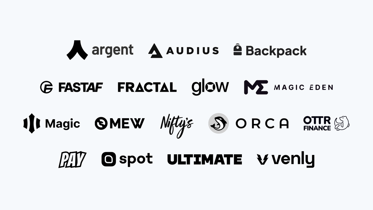 gponcin's tweet photo. We’re grateful to work with many Web3 businesses that are already using the onramp: @argentHQ @AudiusProject  @xNFT_Backpack @fastaf @fractalwagmi @glowwallet @MagicEden @magic_labs @myetherwallet @Niftys @orca_so @ottrfinance @paymobilapp @spotwallet @UltimateMoney @Venly_io https://t.co/RlwCxjS2oB