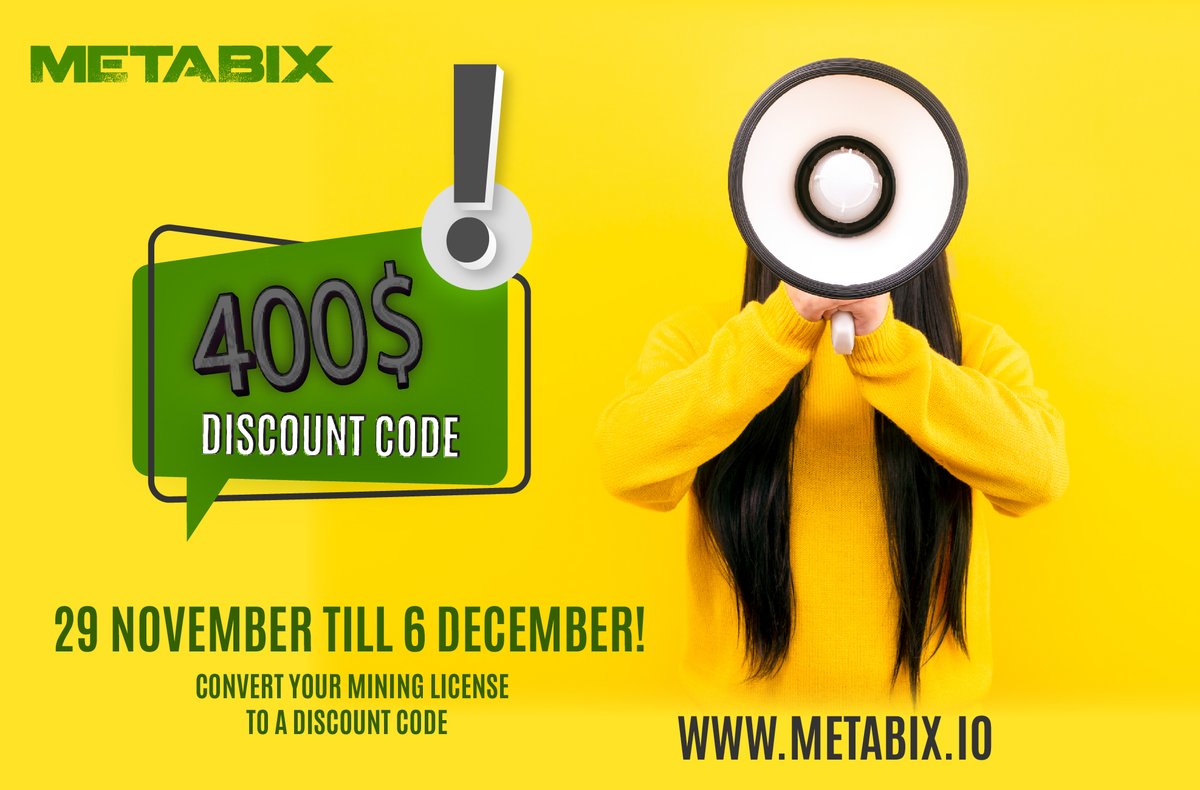 bixbcoingroup's tweet photo. You can convert your mining license to a discount code and use it to buy your dream land on Metabix Island!
From 29 November - 6 December you can get a 400$ discount! 
you can convert it here in the link below: 
https://t.co/OxbkvKXguU
#Metabix  #Future #Play #Create #learn #Earn https://t.co/AbA5GHfsM2