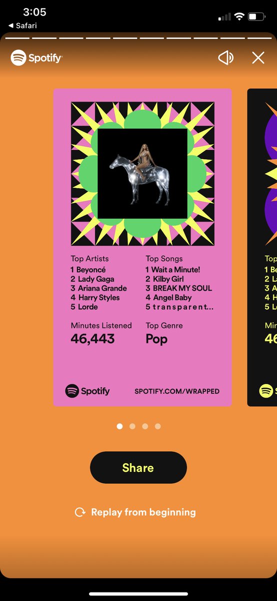 tinina05's tweet photo. My obligatory Spotify wrapped post 🫶🏽 I’m honestly shocked that Harry Styles and Ariana Grande made it above Lorde 🫢 https://t.co/uNUFh7iDHz