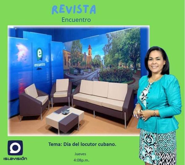 islavisionicrt's tweet photo. #ProgramasIslavision📺
¿Qué no te puedes perder hoy de la programación de nuestro Telecentro?
🎥Programa: Revista "Encuentro de Jueves"
📌Tema: Día del locutor cubano
🗣Invitados: 
📍Mina Pantoja
📍Armando Henríquez
📍Dayané Lago
🙋🏻‍♀️Conducción: Kenia Romero Pelegrín 
🕰Hora:4:08pm https://t.co/3LeQI5ReQx