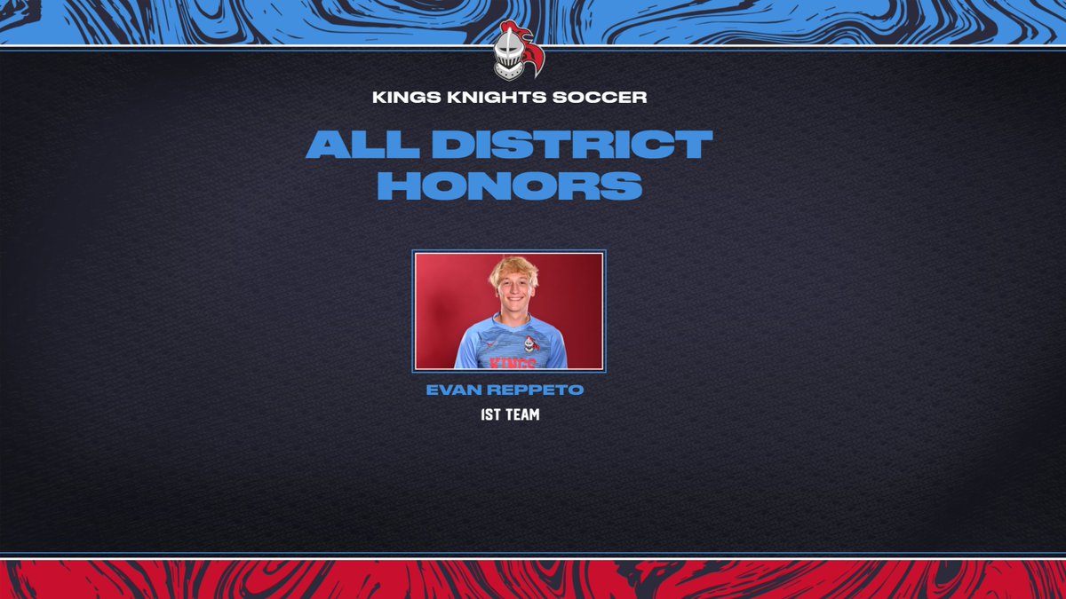kingsathletics's tweet photo. Congratulations to Evan Reppeto for being selected as 1st Team All-District Soccer @GoKnights_MSOC @Kings_HS @Kings_Schools 
@Kings_HS https://t.co/P1dsC54w0U