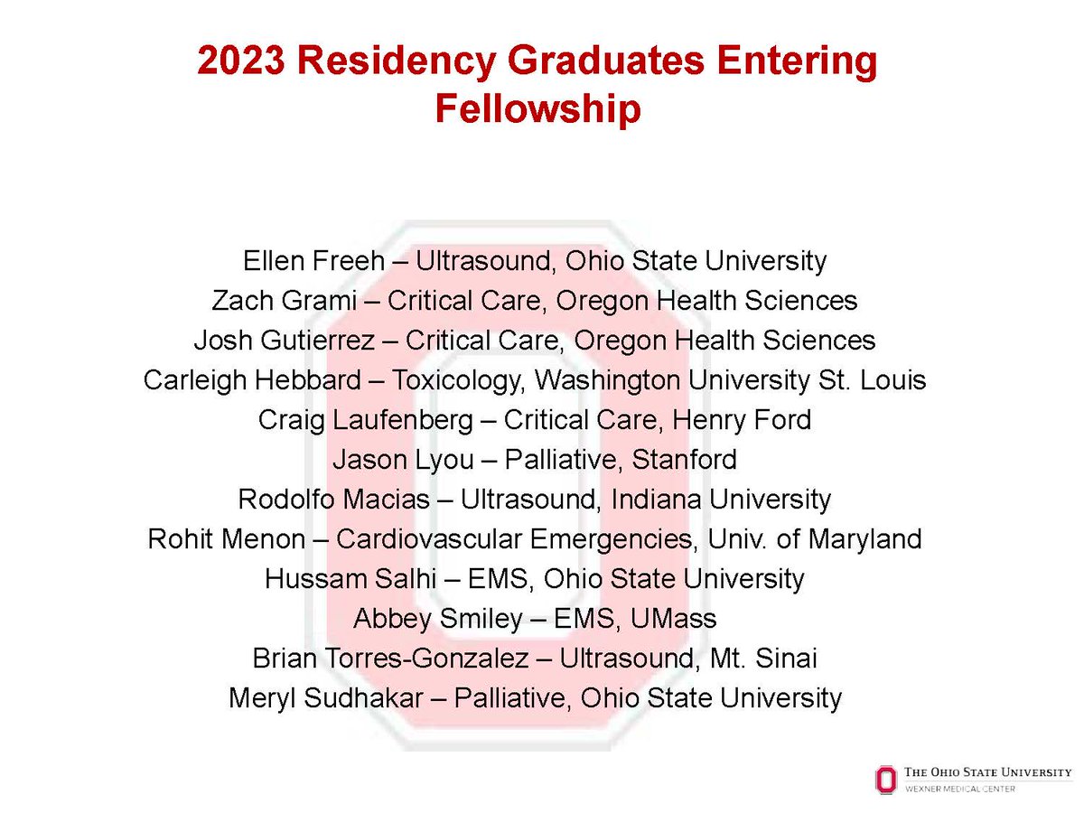 We couldn't be more excited to have 12 of our #classof2023 residents match into fellowships!
#OSUEM  #Congratulations