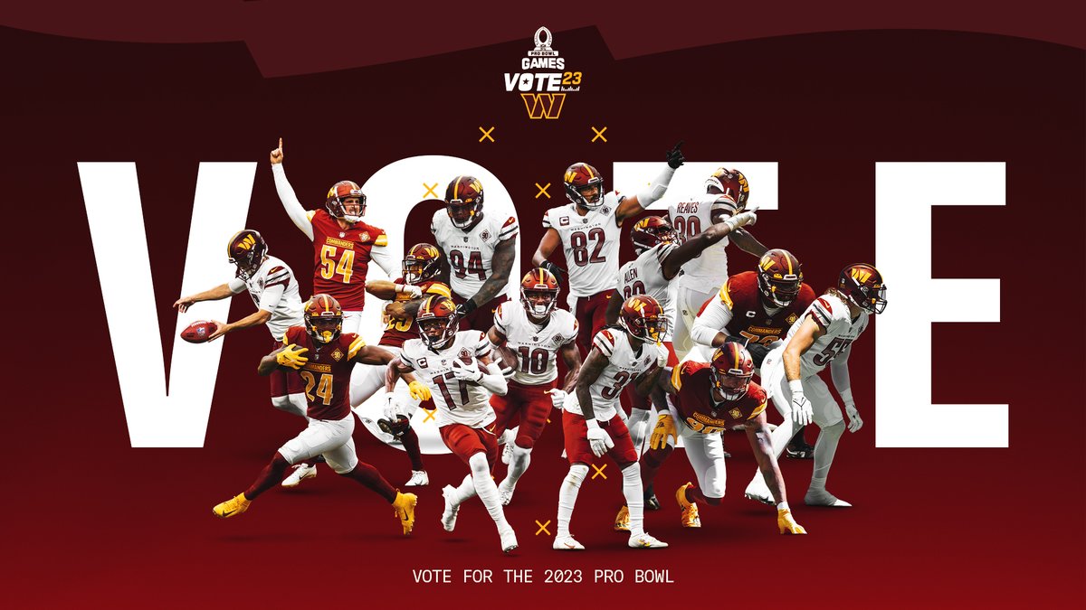 Washington Commanders (@commanders) on Twitter photo #ProBowlVote +
<a href="/Tress_Way/">Tress Way</a>
@camcheese33
@AntonioGibson14
<a href="/94yne/">Daron Payne</a>
<a href="/Benj_Juice/">Benjamin St-Juste</a>
<a href="/TheTerry_25/">Terry McLaurin</a>
<a href="/LoganThomasSr_6/">Logan Thomas Sr</a>
<a href="/CurtisSamuel4__/">Curtis Samuel</a>
<a href="/ColeHolcomb_/">cole holcomb</a>
<a href="/jonallen93_/">Jonathan Allen</a>
<a href="/KCurl_2/">Kam Curl</a>
<a href="/JR1ERA/">Jeremy Reaves</a>
<a href="/charleslenojr72/">Charles Leno Jr</a>
<a href="/_sweat9/">Montez Sweat</a>
RTs count as VOTES 🗳 #ProBowlVote +
<a href="/Tress_Way/">Tress Way</a>
@camcheese33
@AntonioGibson14
<a href="/94yne/">Daron Payne</a>
<a href="/Benj_Juice/">Benjamin St-Juste</a>
<a href="/TheTerry_25/">Terry McLaurin</a>
<a href="/LoganThomasSr_6/">Logan Thomas Sr</a>
<a href="/CurtisSamuel4__/">Curtis Samuel</a>
<a href="/ColeHolcomb_/">cole holcomb</a>
<a href="/jonallen93_/">Jonathan Allen</a>
<a href="/KCurl_2/">Kam Curl</a>
<a href="/JR1ERA/">Jeremy Reaves</a>
<a href="/charleslenojr72/">Charles Leno Jr</a>
<a href="/_sweat9/">Montez Sweat</a>
RTs count as VOTES 🗳