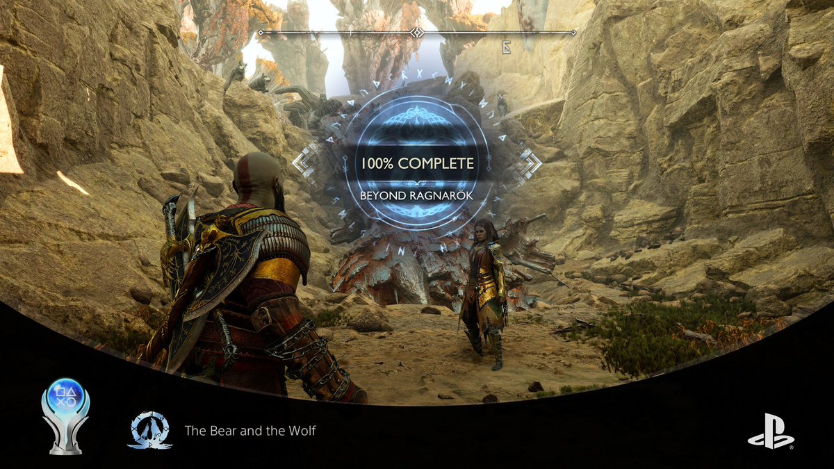 DupaHoey's tweet photo. I just want to thank @SonySantaMonica for creating this amazing piece of art work! And absolute masterclass of game. No doubt My game of the year! I had so much fun getting the platinum trophy! #GodofWarRagnarok #PS5 https://t.co/5YiSwQ9yAm