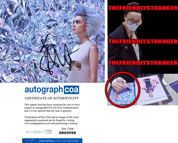 TFS_Graphs's tweet photo. We've Added some New ST. VINCENT Signed 8X10 PHOTOS w/ EXACT PROOF + ACOA COA's.
Buy Them Here: https://t.co/fjtrfZXn8u
#StVincent #Singer #AnneClark #DigitalWitness #StrangeMergy #Masseduction #Autographs https://t.co/8z02dPl9zV