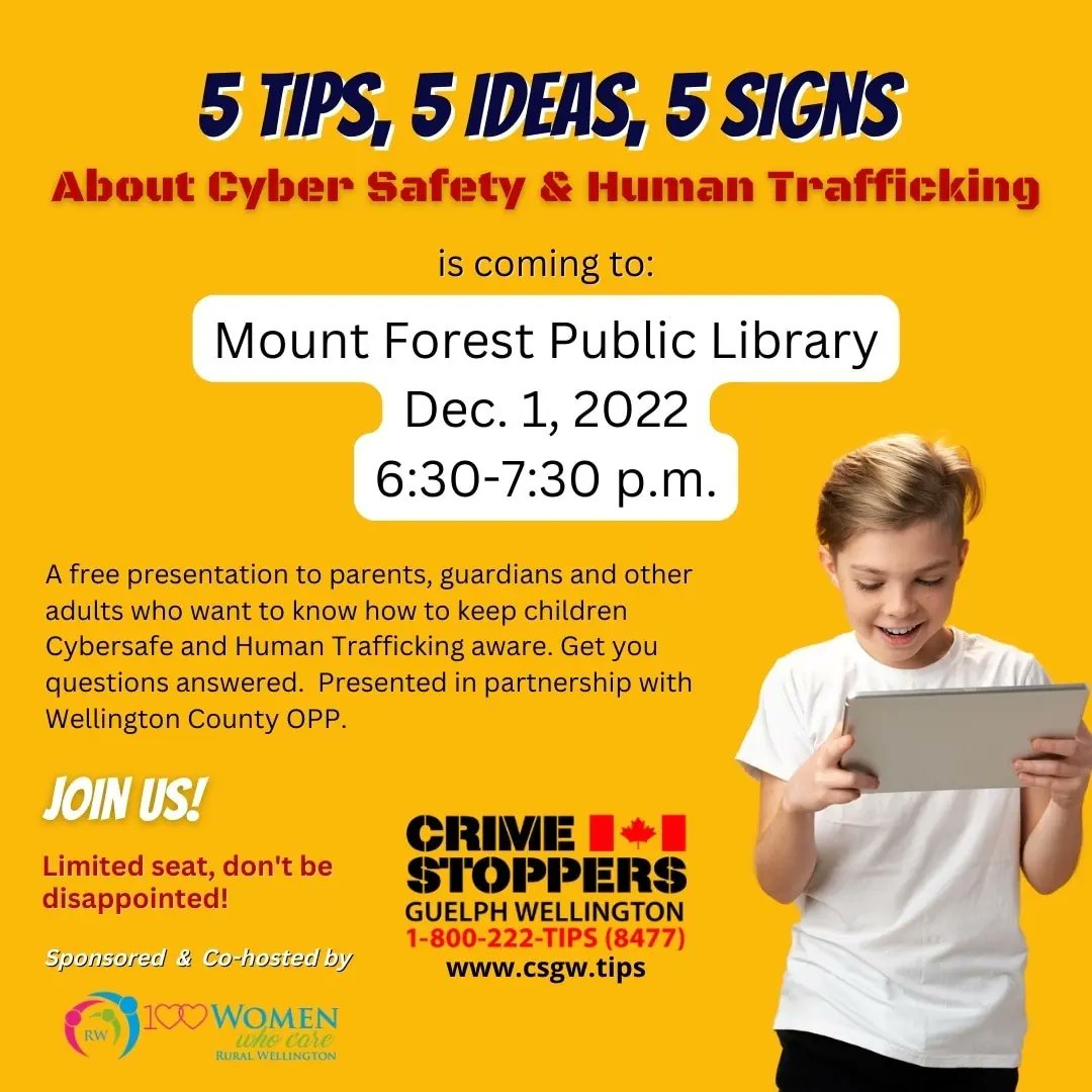 CSGWtips's tweet photo. The results of #ProjectMaverick are sickening.
THIS is why we offer 5 Tips, 5 Ideas, 5 Signs to parents in #Guelph #Wellington. Join us tonight in #MountForest or book a date for your community! https://t.co/GwESPDvBuF
#youth
#parents #crime #CyberSafety @OPP_WR https://t.co/c6Ja6bIV60