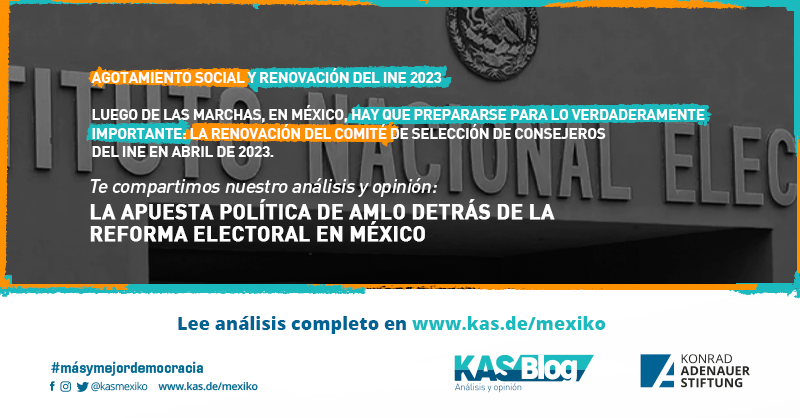 kasmexiko's tweet photo. 🧐¿El #INEnosetoca?
Habrá que prepararse con atino a lo verdaderamente importante: la renovación del comité de selección de consejeros del #INE el próximo abril de 2023.
Sigue el 🧵del #KASBlog, texto de nuestra colega Natalia Arriaga. https://t.co/2V30WSm11s