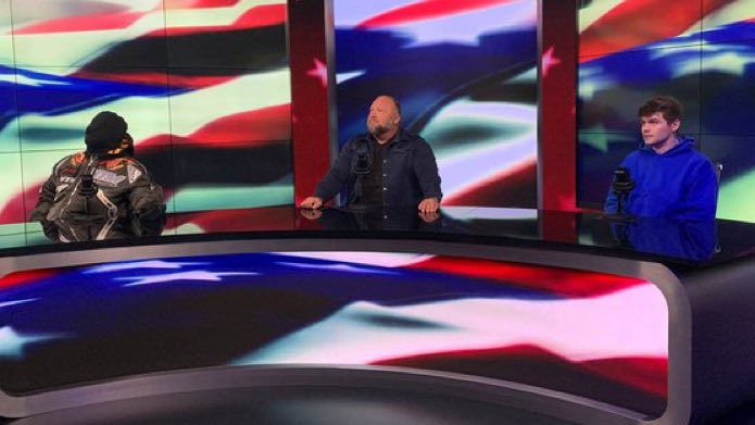 RightWingCope's tweet photo. Alex Jones x Kanye West x Nick Fuentes just happened.

This timeline is insane. https://t.co/LumhCzrkjj