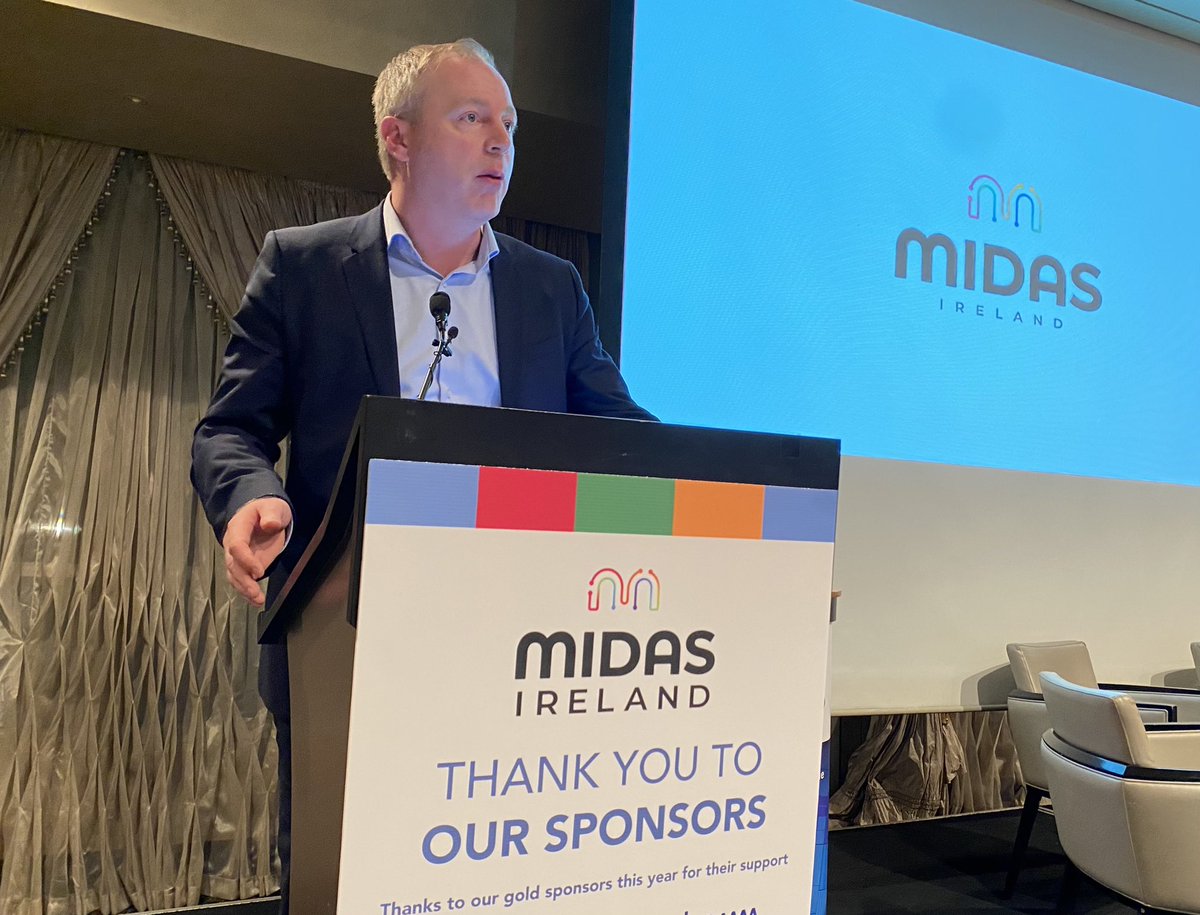 MidasIreland's tweet photo. Brian Coffey, MIDAS Deputy GM closes a very successful #midas22 conference. Now looking forward to the Gala Dinner tonight. Special thanks to our wonderful speakers and generous sponsors. Finally thanks to all attendees for coming…and see you all next year! https://t.co/rgEfR7hoJm
