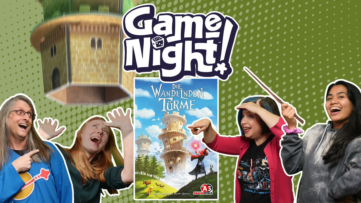 Tonight on GameNight! @ChilibeanNP Gabby, @DeborahAnnWoll & @heccubustwit teach and play 'Die wandelnden Türme' designed by Wolfgang Kramer & Michael Kiesling and published by @abacusspiele. —Lincoln youtube.com/watch?v=uHtcfh…