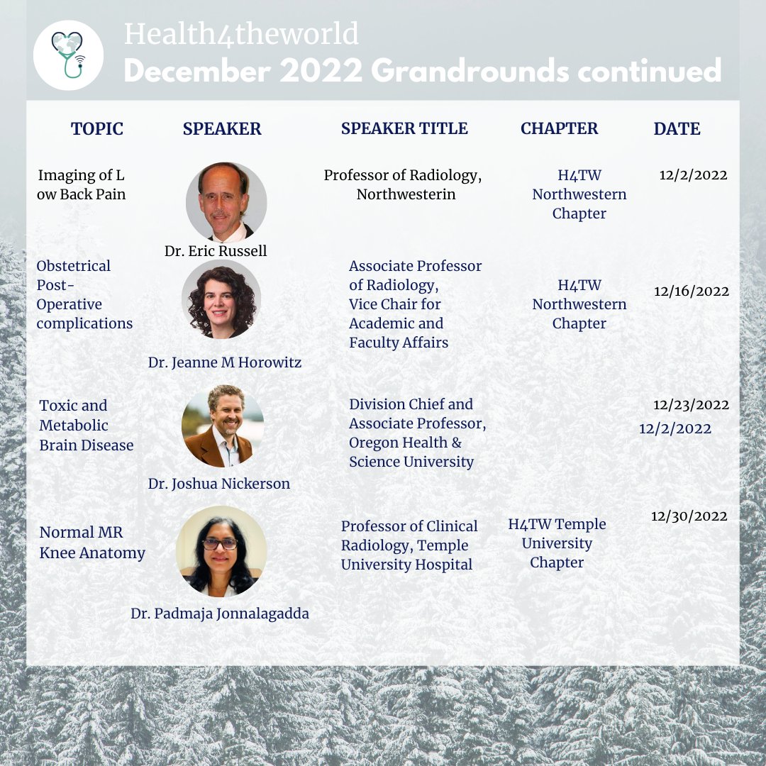 BhavyaRehaniMD's tweet photo. Fabulous line up of excellent speakers for upcoming weekly @charityh4tw International Grandrounds for our global community. Grateful to many who help in our mission of #HealthEquity globally.

@TYPoussaintMD @SusanPalasis @vsyedavalli @draash 

#radiology #radtwitter #Medtwitter https://t.co/XgTS8bjAaU
