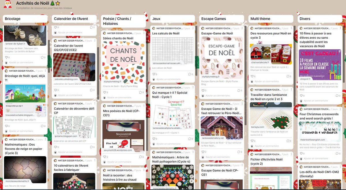 Julie Assier 📚🌱😊 (@hatiernordouest) on Twitter photo 🎄🎅Vous cherchez des idées d'activités de #Noël ?🎁 <a href="/EditionsHatier/">Editions Hatier</a> a concocté un petit #padlet avec de 🦉 ressources 👌
👉cutt.ly/H1Pw4Kv
#poésie #art #chant #escapegames #bricolage #cycle2 #cycle3 #TeamPE
😉<a href="/PeElevesRealite/">Maxi Prof</a> <a href="/ecole_millay/">École de Millay</a> @Upe2aThalie <a href="/Maternellenum/">MaterNum MD</a> 🎄🎅Vous cherchez des idées d'activités de #Noël ?🎁 <a href="/EditionsHatier/">Editions Hatier</a> a concocté un petit #padlet avec de 🦉 ressources 👌
👉cutt.ly/H1Pw4Kv
#poésie #art #chant #escapegames #bricolage #cycle2 #cycle3 #TeamPE
😉<a href="/PeElevesRealite/">Maxi Prof</a> <a href="/ecole_millay/">École de Millay</a> @Upe2aThalie <a href="/Maternellenum/">MaterNum MD</a>