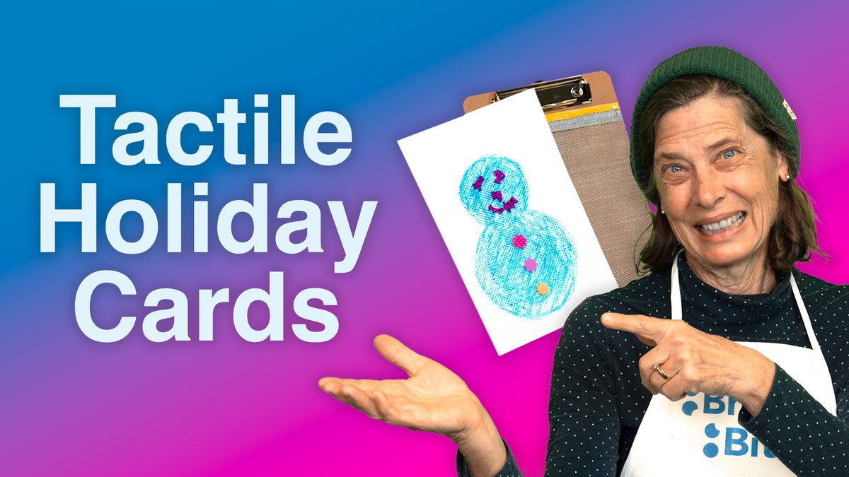 PRCVI (@prcvi) on Twitter photo With the #holidays just around the corner, #BrailleBites is trying on something new - shorts 🩳! Daphne returns with a quick recipe for using a screen board to make #tactile holiday cards youtube.com/shorts/H0qolKu… With the #holidays just around the corner, #BrailleBites is trying on something new - shorts 🩳! Daphne returns with a quick recipe for using a screen board to make #tactile holiday cards youtube.com/shorts/H0qolKu…