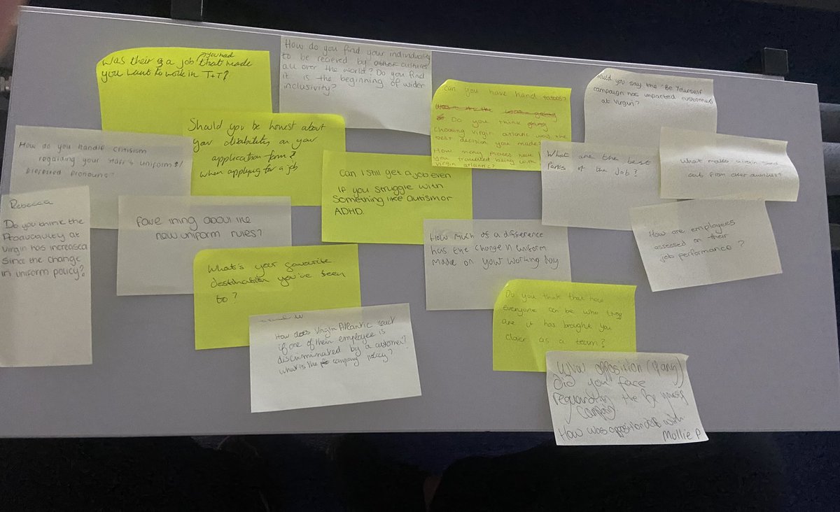 execolltourism's tweet photo. Our learners benefited from a great virtual session today with Virgin Atlantic staff. Asking questions about diversity, equity and inclusion and how Virgin Atlantic implement this in the workplace @BTAExeColl #BeYourself @VirginAtlantic https://t.co/7nJJZwsNW6