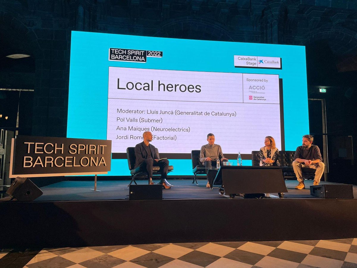 Neuroelectrics's tweet photo. It was great hearing Barcelona’s top CEOs at #TechSpirit2022 yesterday. Our @ana_maiques spoke in a panel discussion on innovation in health, and a roundtable titled “Hidden Tips for Success in Healthcare” where her and fellow entrepreneurs shared their experiences!@TechBarcelona https://t.co/Lej1NqB7F1