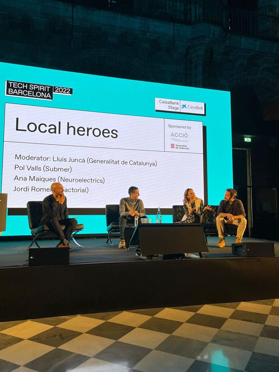 Neuroelectrics's tweet photo. It was great hearing Barcelona’s top CEOs at #TechSpirit2022 yesterday. Our @ana_maiques spoke in a panel discussion on innovation in health, and a roundtable titled “Hidden Tips for Success in Healthcare” where her and fellow entrepreneurs shared their experiences!@TechBarcelona https://t.co/Lej1NqB7F1