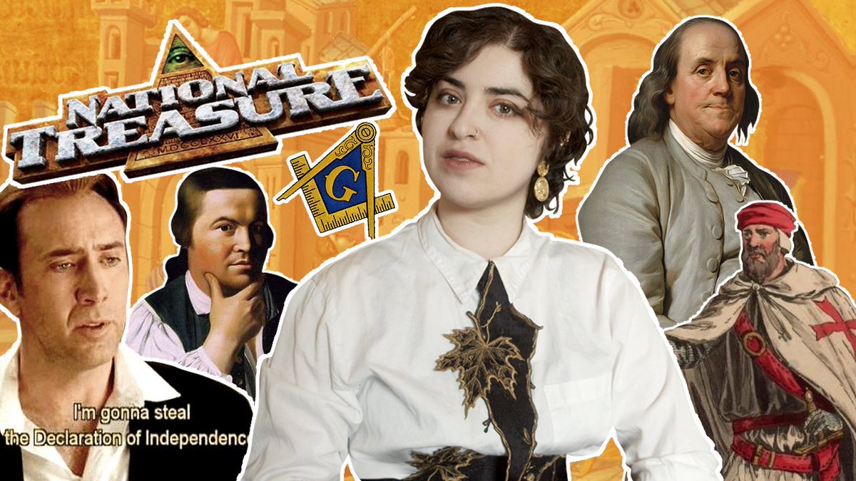 KazRowe's tweet photo. NEW VID! National Treasure had a huge impact on pop culture, but how many of its historical facts are true? Come learn with me about "secret" societies, bro quarrels, a midnight ride, archival malpractice, &amp; the contexts behind National Treasure's history and ahistory. link below https://t.co/EWl8zHVRAR