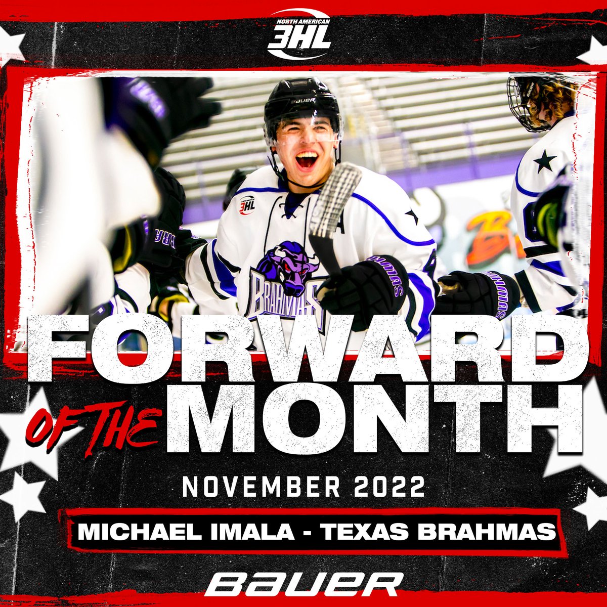 #NA3HL @BauerHockey Forward of the Month for November 2022: Michael Imala, @TXBrahmas na3hl.com/news/story.cfm…