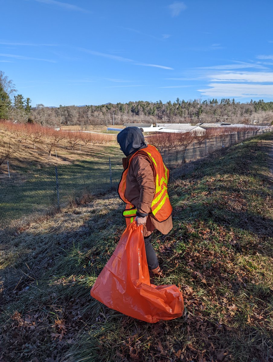 Thankful for a crew that is willing to pick up litter on this cold morning!