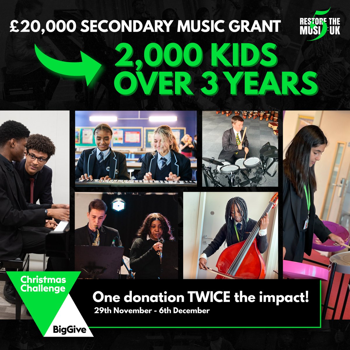 RTMusicUK's tweet image. THIS is where your money goes — STRAIGHT into the schools and students who need it most. Our grants are DIRECT ✅ TANGIBLE ✅ IMPACTFUL ✅ LIFE-CHANGING ✅

It’s time to DOUBLE your impact and donate NOW in @BigGive&apos;s #ChristmasChallenge22!

Donate here: donate.thebiggive.org.uk/campaign/a0569…