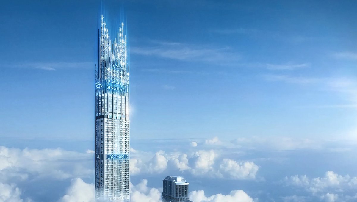 TheLXCollection's tweet image. Watchmaker Jacob &amp;amp; Co. and Emirati development firm @Binghatti are planning to erect a colossal 100-story megascraper in Dubai’s financial district that will snag the title of world’s tallest residential building from Manhattan’s Central Park Tower. bit.ly/3H273ob