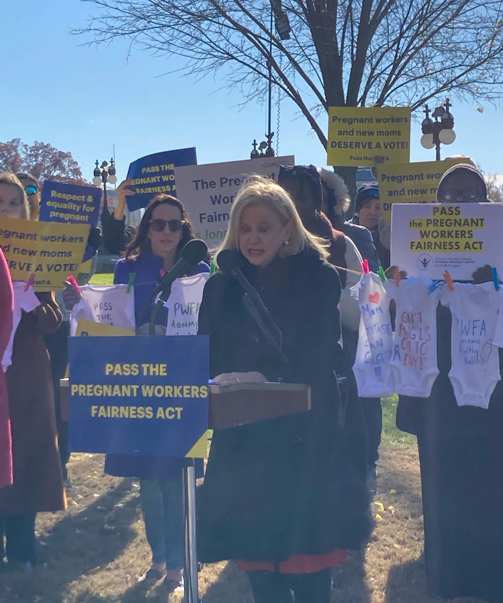 ABetterBalance's tweet image. “This is a very reasonable, common-sense bill. For a country that says we respect and value family values, let’s show it by passing this bill.” Thank you @RepMaloney for your leadership on the Pregnant Workers Fairness Act and these powerful words! #PassPWFA