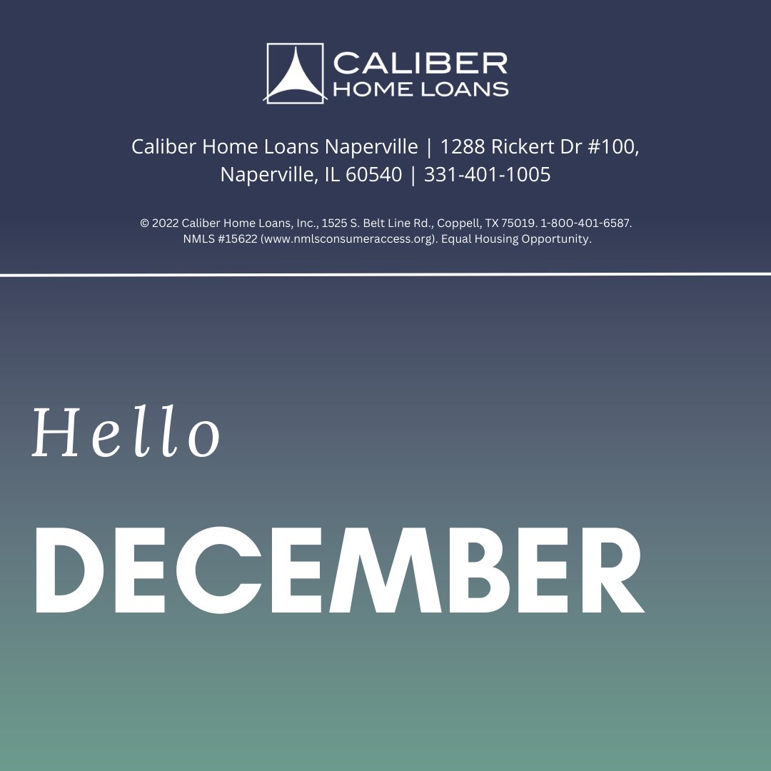Happy December!

“When we strive to become better than we are, everything around us becomes better too.” — Paulo Coelho

#caliberhomeloanschicago #homeloans #mortgagebanker #caliberhomeloansnaperville #newmonth #newgoals