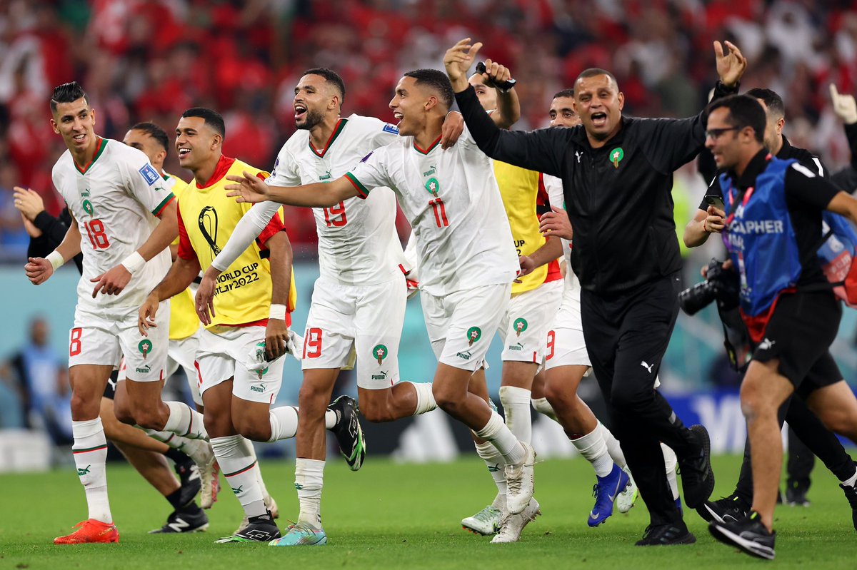 ICEFMUniJos's tweet photo. Morocco into the last 16 for the only time since 1986 when they became the first African side to reach the World Cup knockout stage. An incredible achievement. Coach Walid
Regragui was only appointed 81 days before the World Cup.👏🇲🇦
@sportslite247
#IceFm https://t.co/BZdJkYxzg7